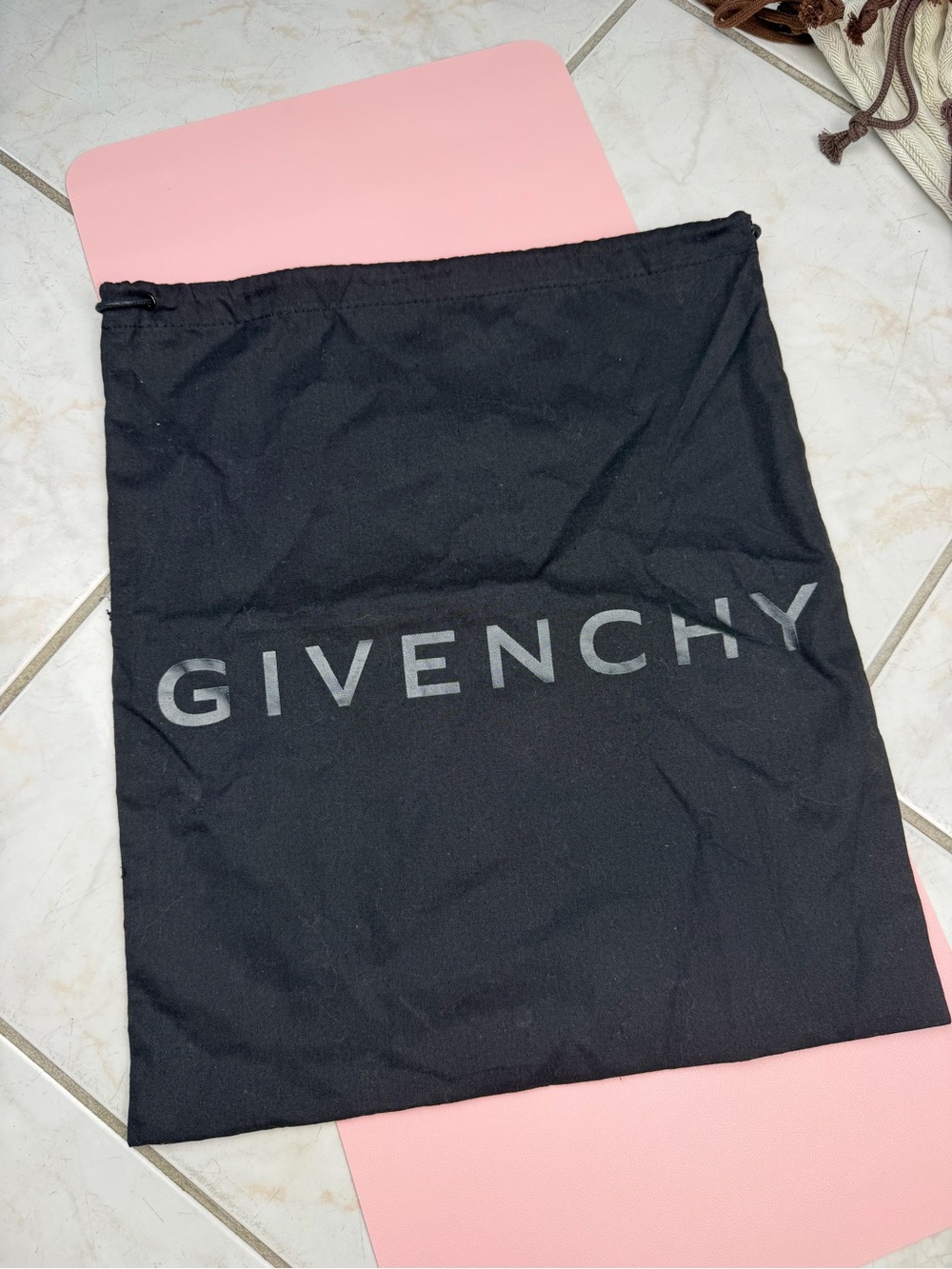 Givenchy Black Logo Drawstring Dust Bag for Men